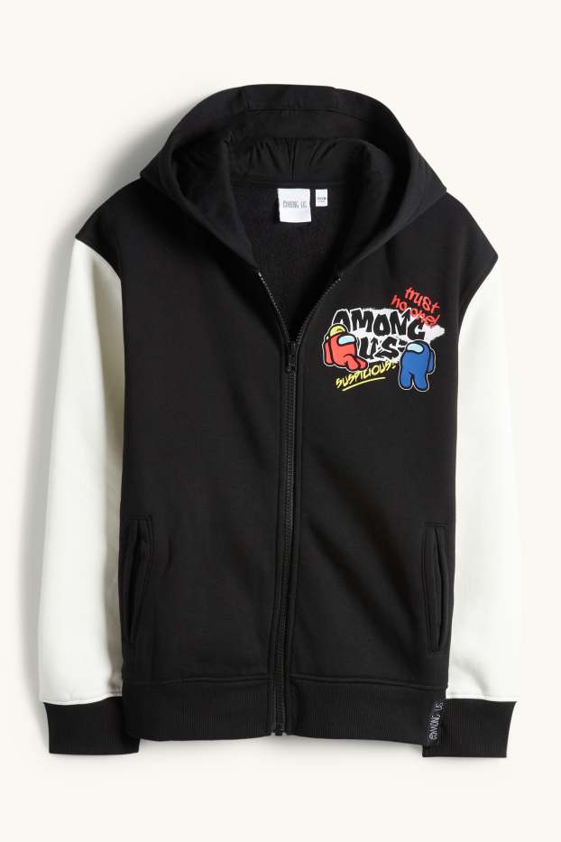 Children Boys - Among Us - zip-through hoodie - black