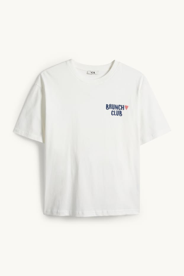 Damen - T-Shirt - Oversized - weiß