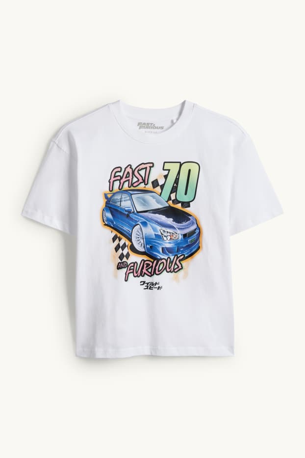 Copii - Băieți - Fast & Furious - tricou cu mânecă scurtă - alb