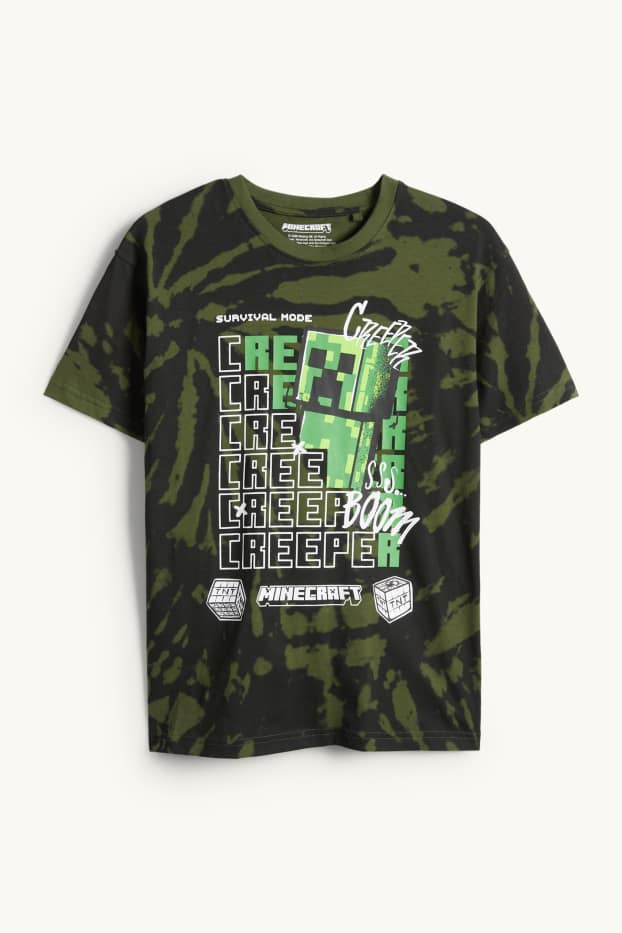 Enfants garçons - Minecraft - T-shirt - à motif - vert foncé