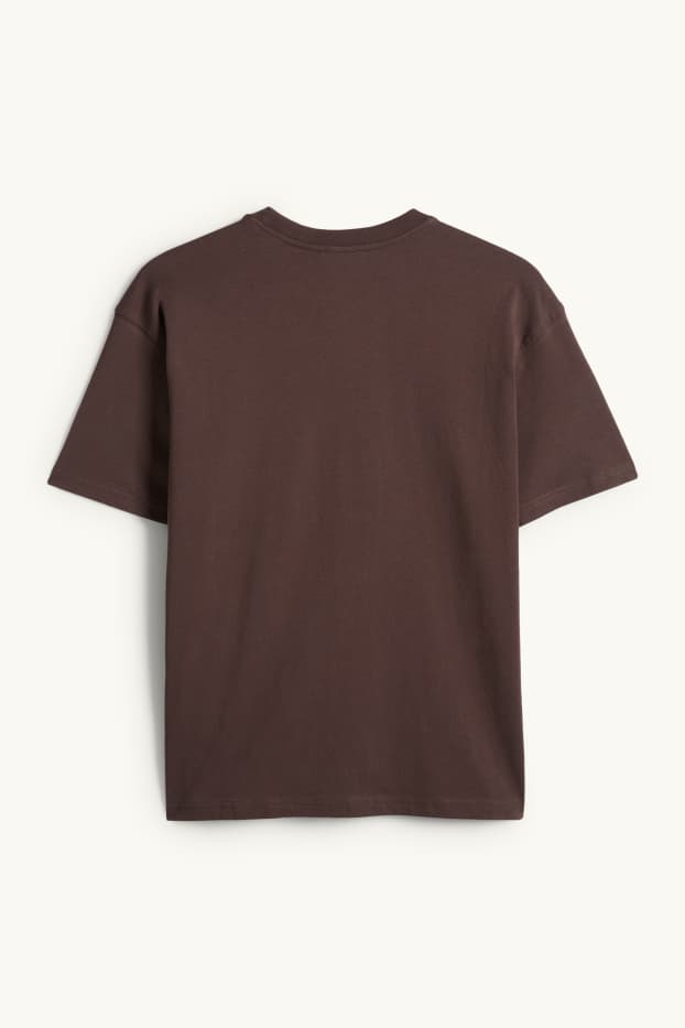 Dona - Samarreta de mànigues curtes - oversized - marró fosc