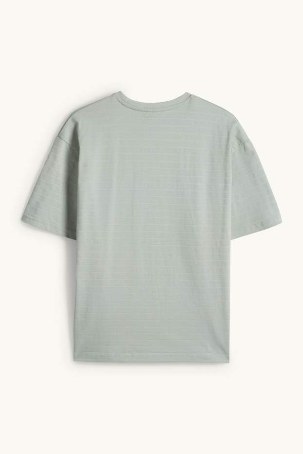 Enfants garçons - T-shirt - à rayures - finition texturée - vert menthe