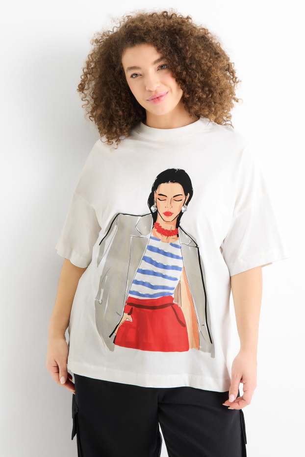 Damen - T-Shirt - Regular Fit - weiss