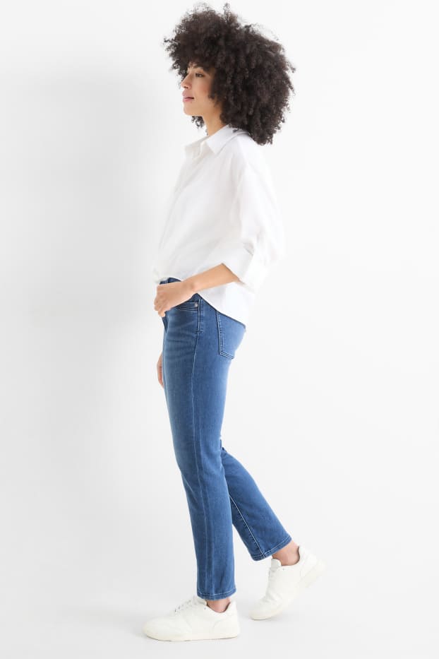 Damen - Slim Jeans - Mid Waist - Jog Denim - jeansblau