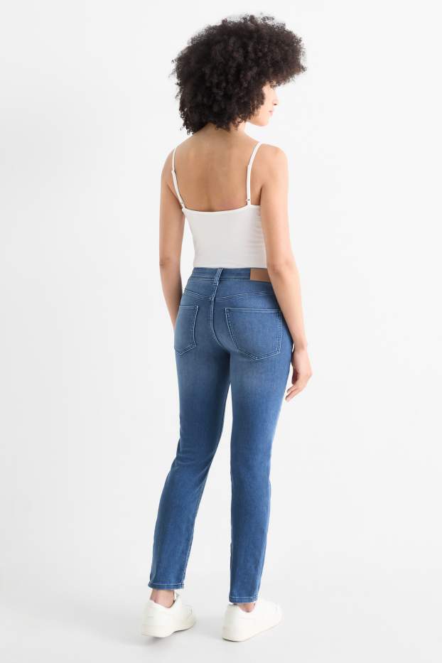 Damen - Slim Jeans - Mid Waist - Jog Denim - jeansblau