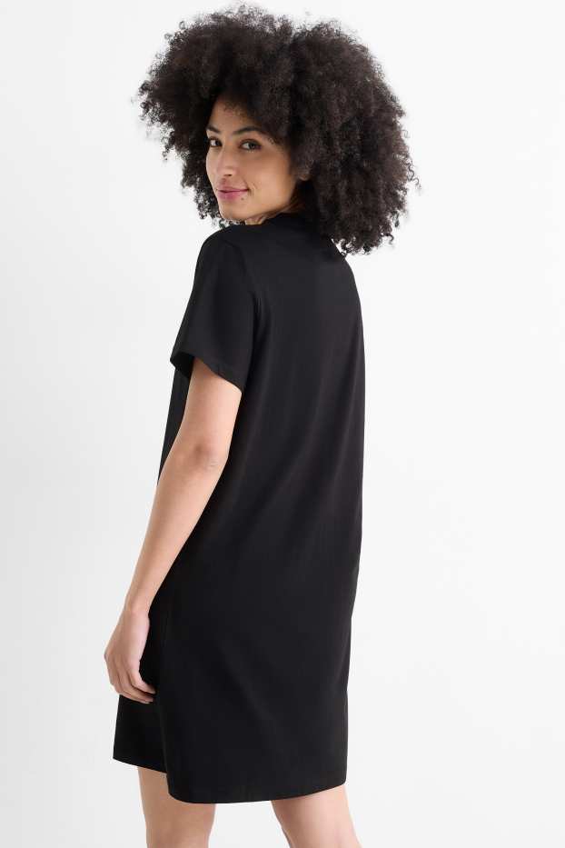 Femmes - Robe-T-shirt - straight fit - noir
