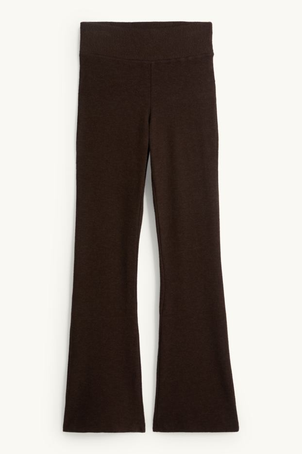 Dámské - Flared legíny - tmavohnědá