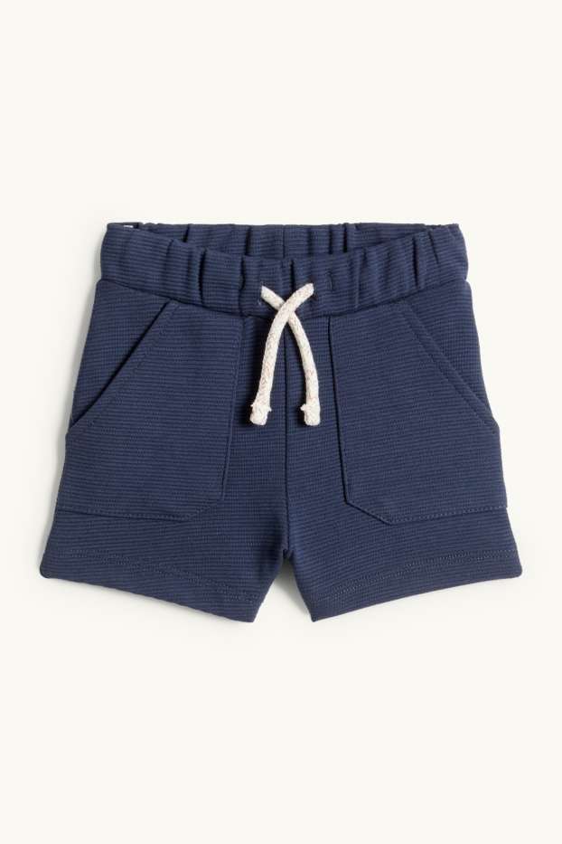 Baby Jungen - Baby-Sweatshorts - gerippt - dunkelblau