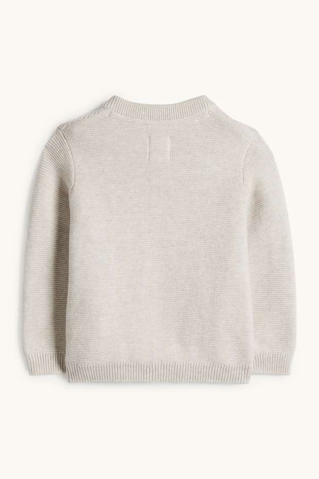 Bebeluși - băieți - Cardigan tricotat bebeluși - bej