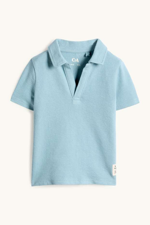 Nen - Polo - texturat - blau clar