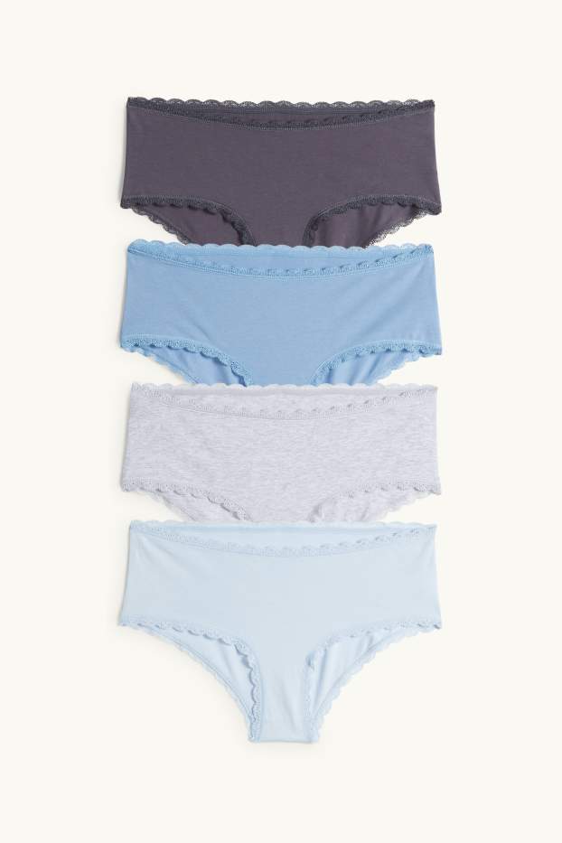 Dona - Paquet de 4 - calces hipster - blau/gris