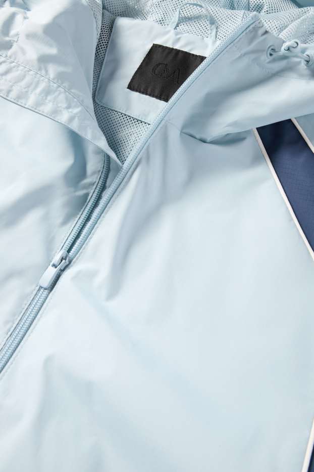 Herren - Jacke mit Kapuze - wasserabweisend - hellblau