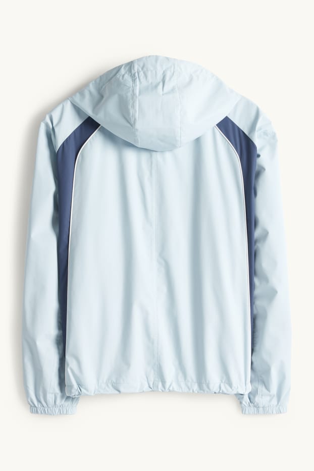 Herren - Jacke mit Kapuze - wasserabweisend - hellblau