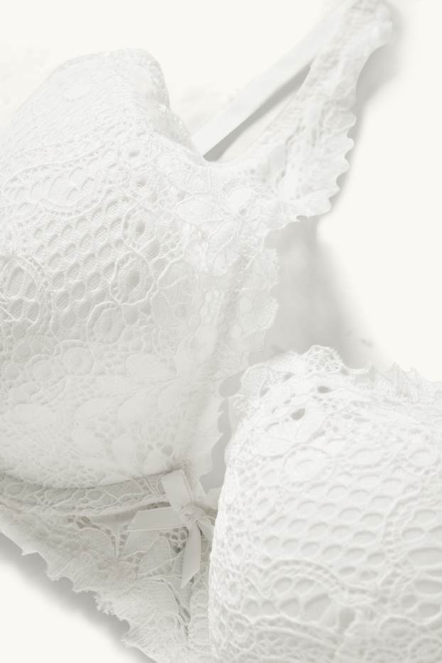 Women - Underwire bra - PLUNGE - padded - white