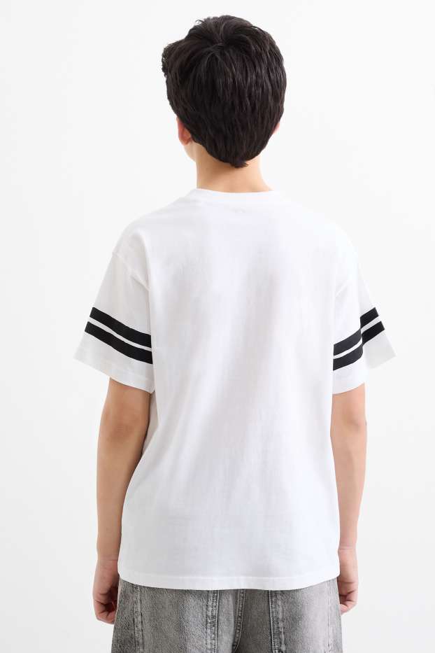 Kinderen: jongens - Set van 2 - graffiti - T-shirt - zwart / wit