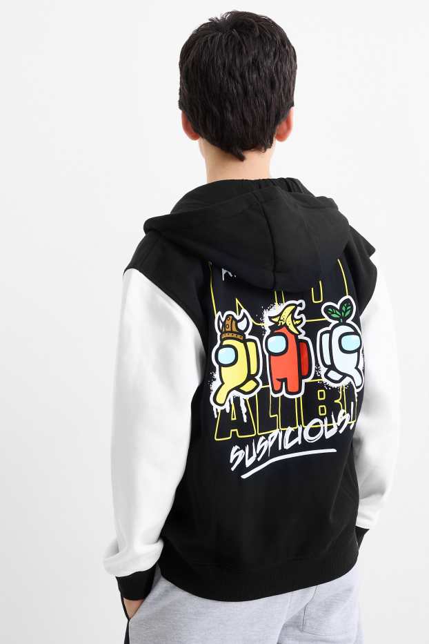 Children Boys - Among Us - zip-through hoodie - black