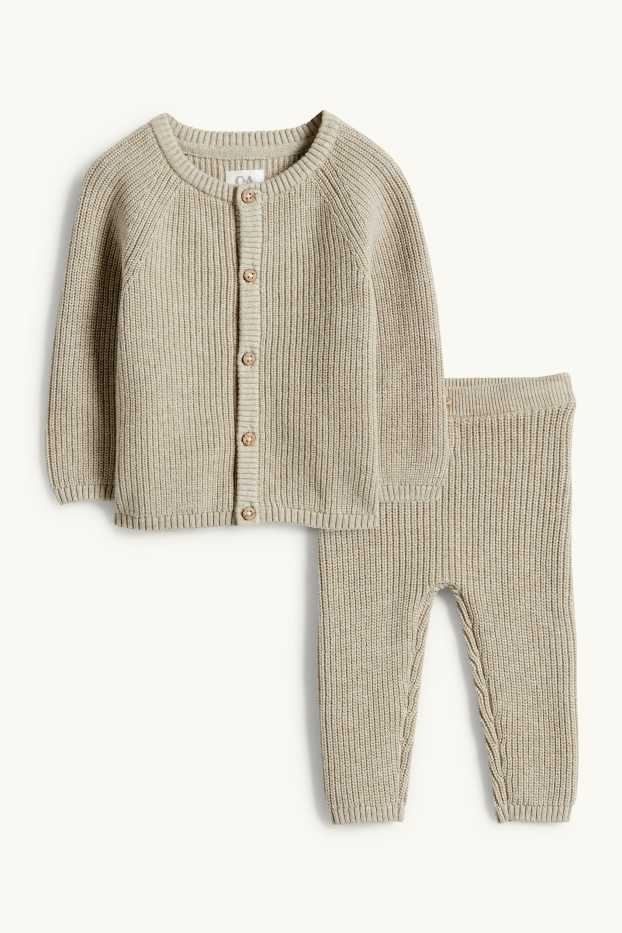 Baby Buben - Baby-Outfit - gerippt - 2 teilig - grün