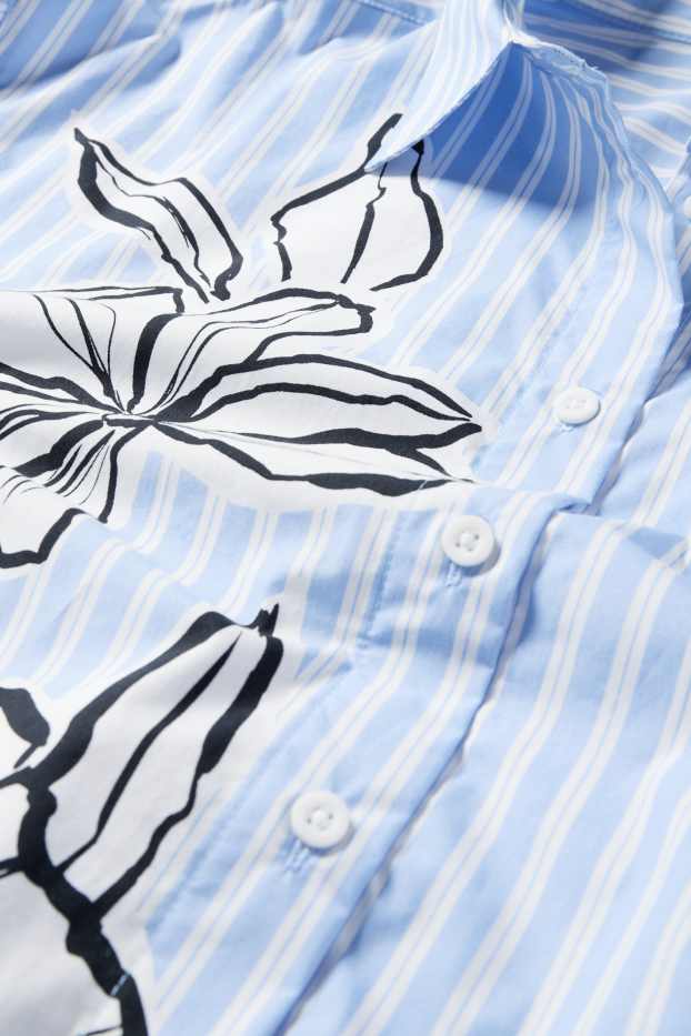 Femmes - Chemise - à rayures - blanc / bleu