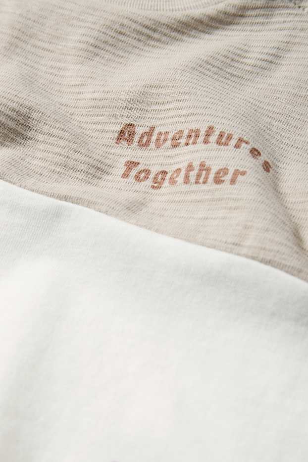 Miminka - chlapci - Velbloud a ještěrka - tričko s krátkým rukávem pro miminka - béžová