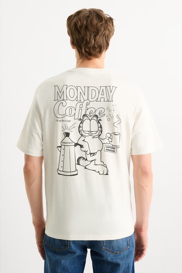 Herren - T-Shirt - Relaxed Fit - Garfield - cremeweiß