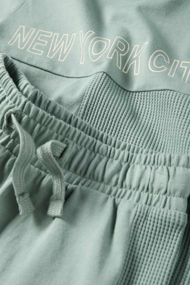 Copii - Băieți - New York - set - tricou cu mânecă scurtă și pantaloni scurți - 2 piese - verde