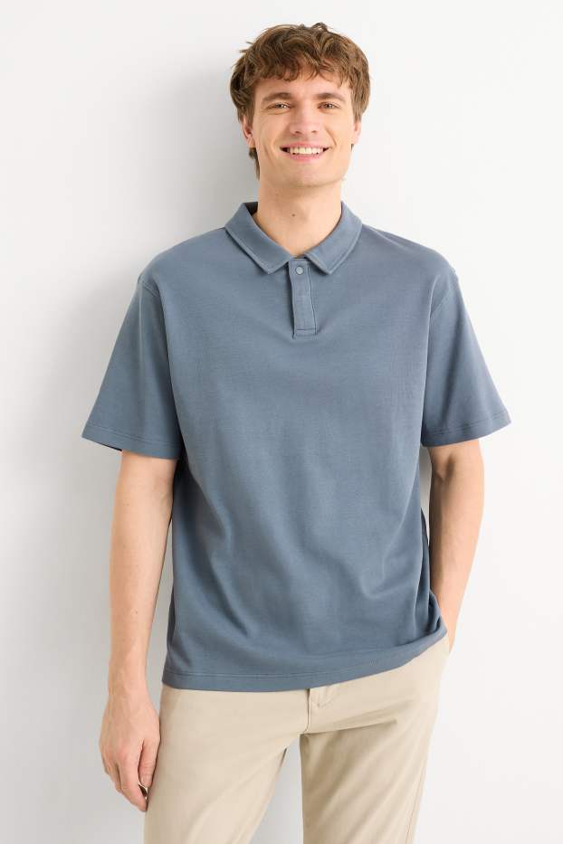 Heren - Poloshirt - relaxed fit - grijs