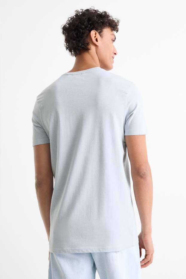 Herren - T-Shirt - Slim Fit - Flex - hellblau