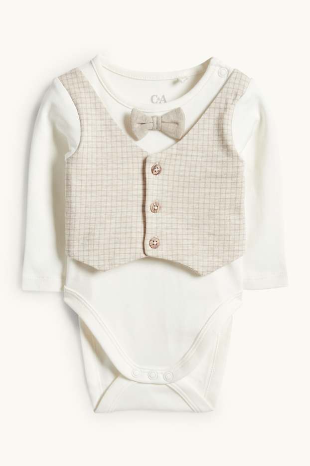 Bebeluși - băieți - Compleu bebeluși - 2 piese - crem