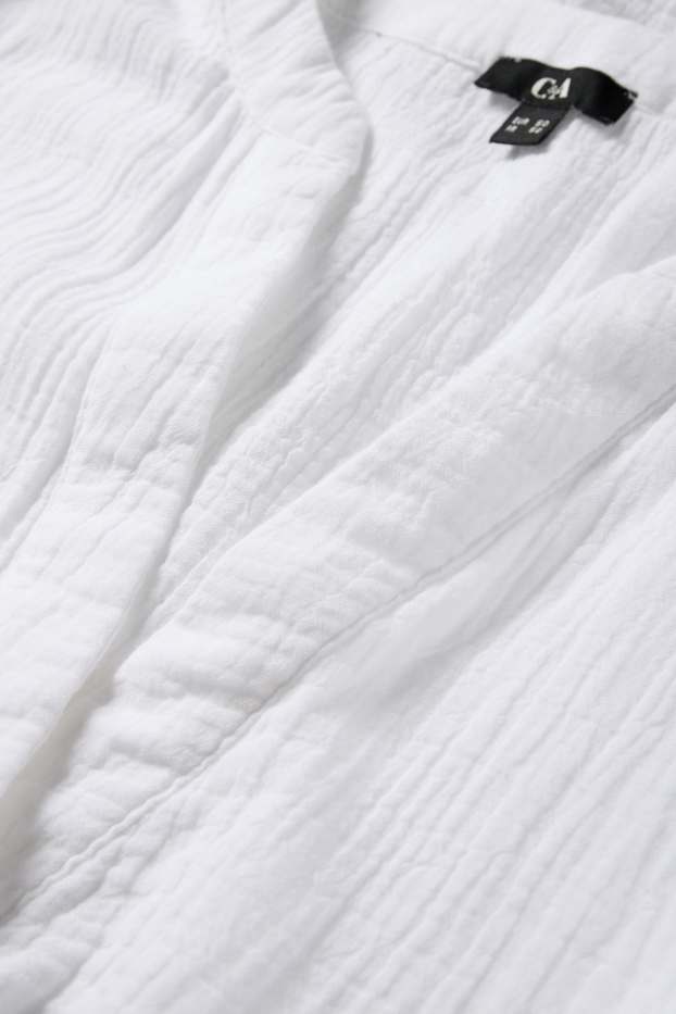 Femmes - Chemisier en gaze de coton - blanc