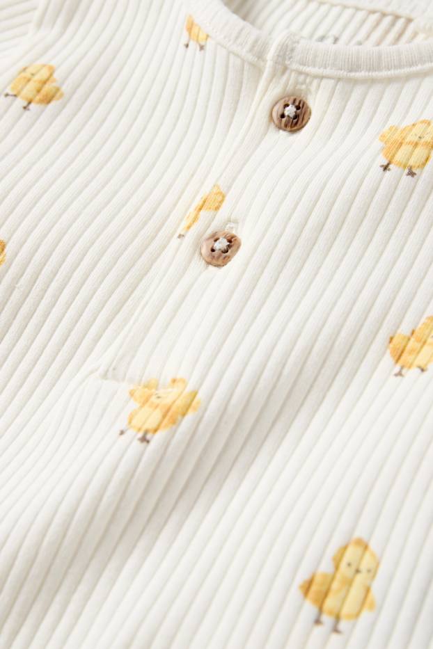 Unisex - Küken - Baby-Body - gerippt - cremeweiß