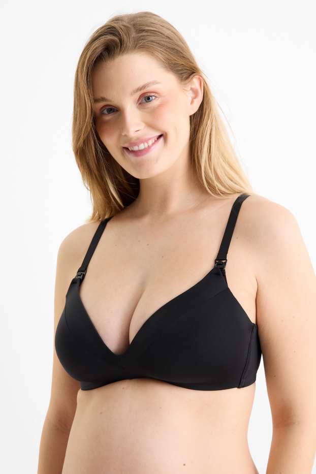 Femmes - Soutien-gorge d'allaitement sans armatures - ampliforme - noir