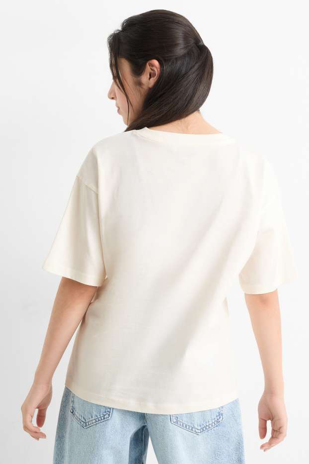 Kinder Mädchen - Teddybär - Kurzarmshirt - cremefarben