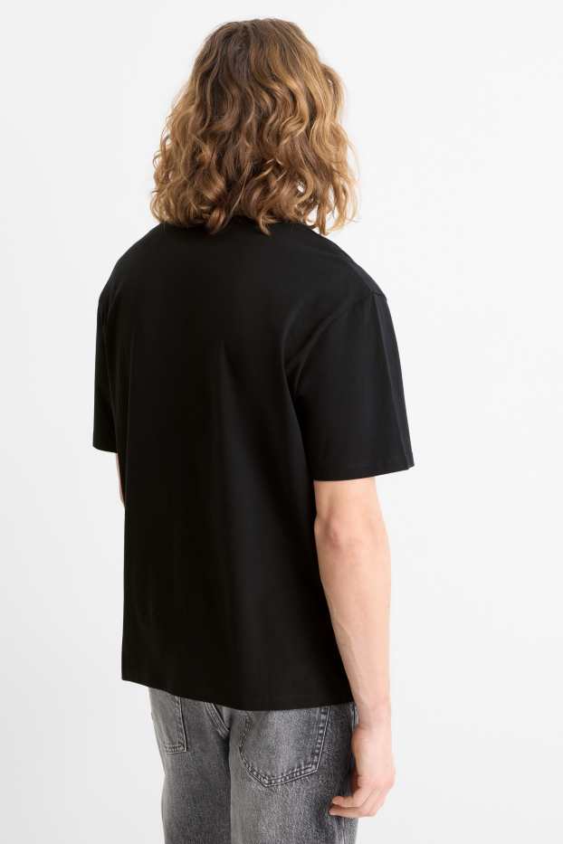 Pánské - Tričko - relaxed fit - černá