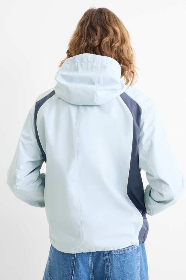 Herren - Jacke mit Kapuze - wasserabweisend - hellblau