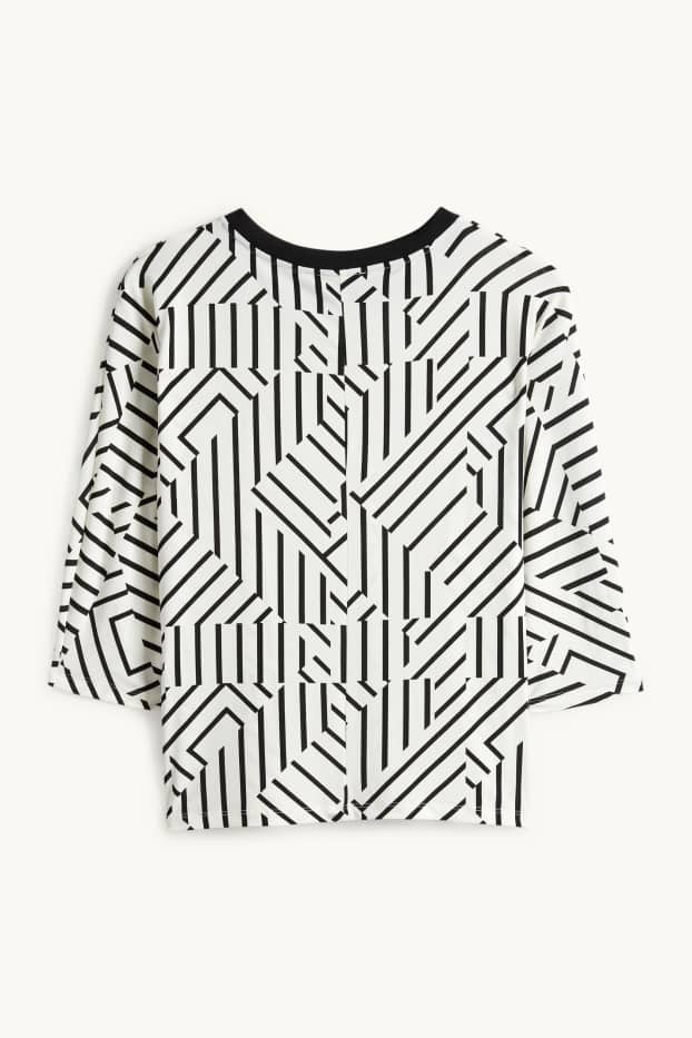 Femmes - T-shirt - relaxed fit - à motif - blanc / noir