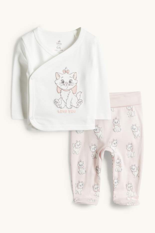 Baby Girls - Aristocats - newborn outfit - 2 piece - white / rose