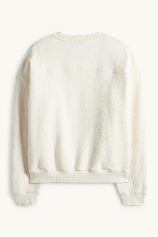 Herren - Sweatshirt - strukturiert - cremefarben