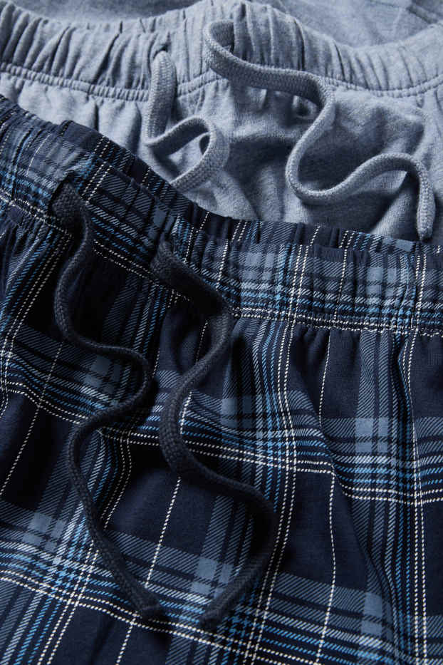 Hommes - Lot de 2 - pyjashorts - bleu foncé