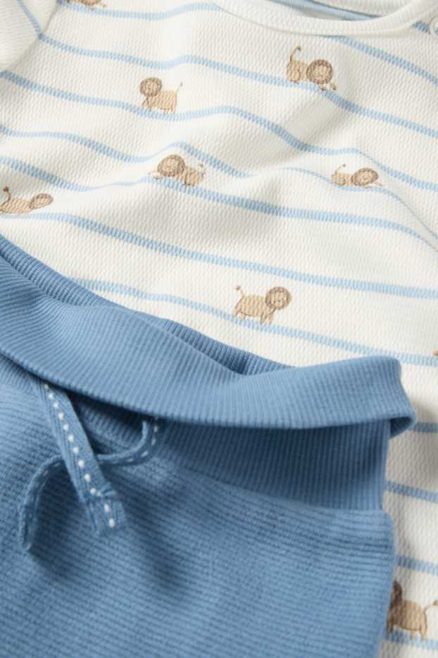 Baby Buben - Löwe - Baby-Outfit - 3 teilig - weiß / blau