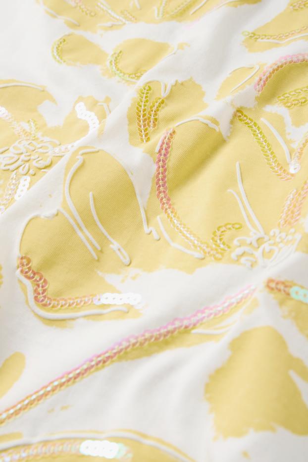 Femmes - T-shirt - regular fit - effet brillant - blanc