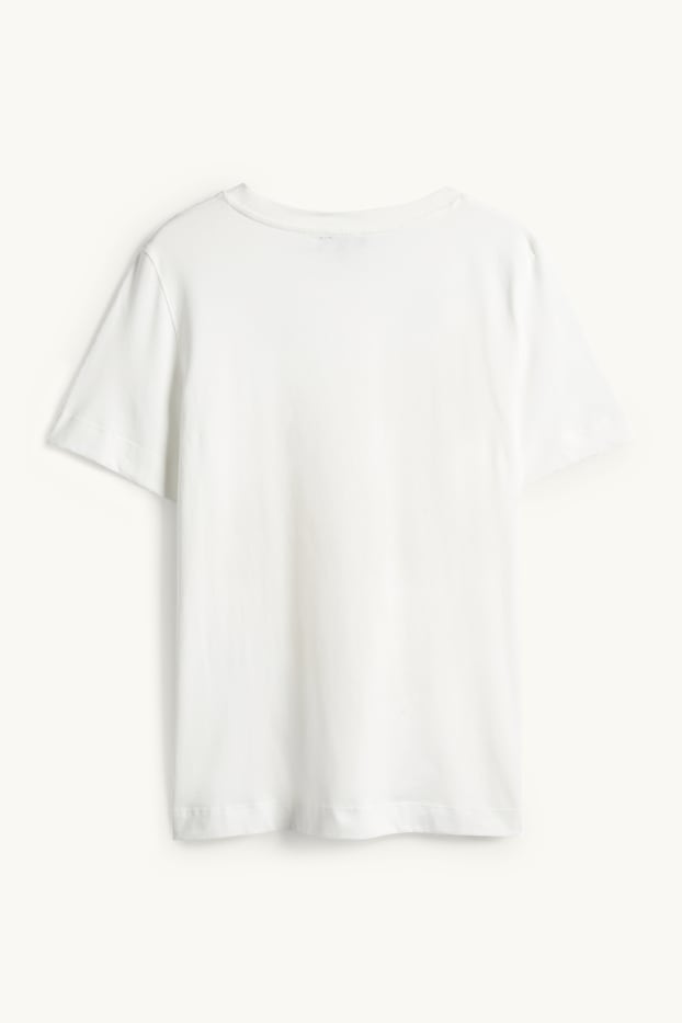 Femmes - T-shirt - regular fit - effet brillant - blanc