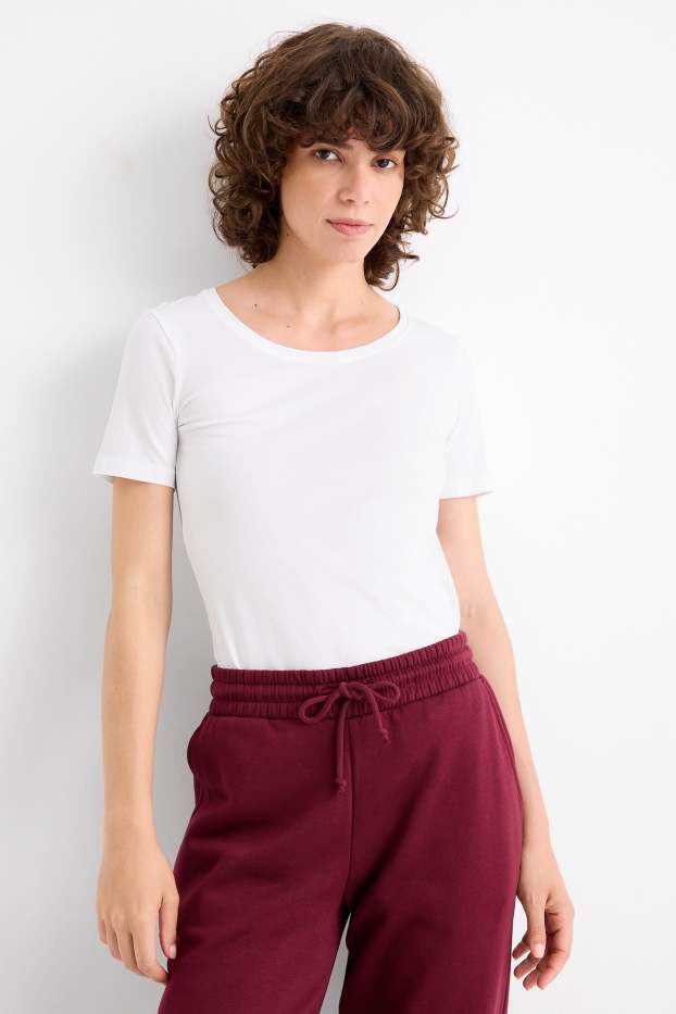 Damen - T-Shirt - Slim Fit - weiß