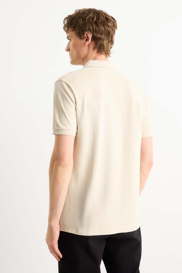Heren - Poloshirt - regular fit - licht beige