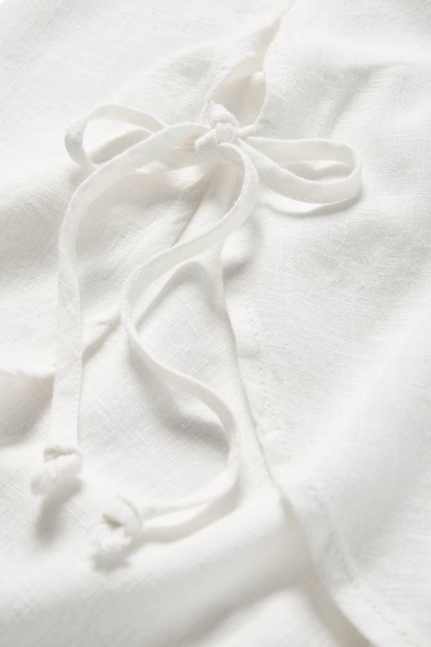 Femmes - Chemisier contenant du lin - blanc