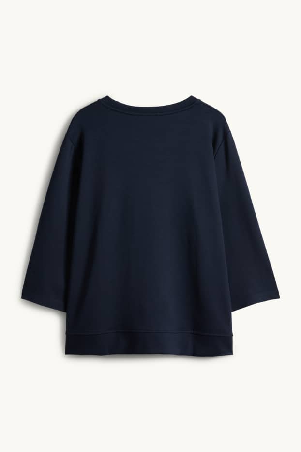 Dames - Longsleeve - relaxed fit - donkerblauw