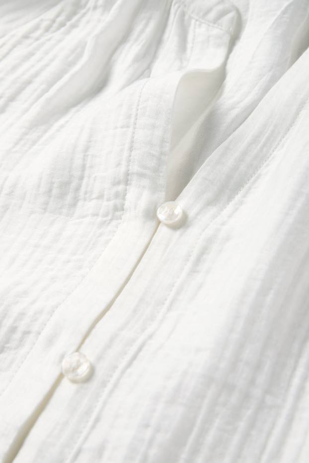 Mujer - Blusa con escote en pico - blanco