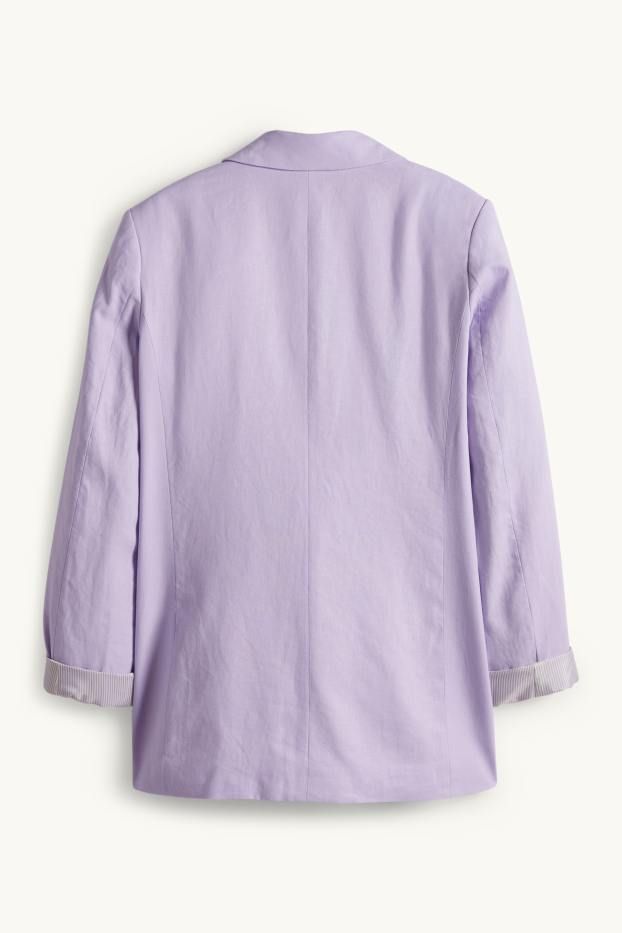 Mujer - Americana larga - regular fit - mezcla de lino - lila