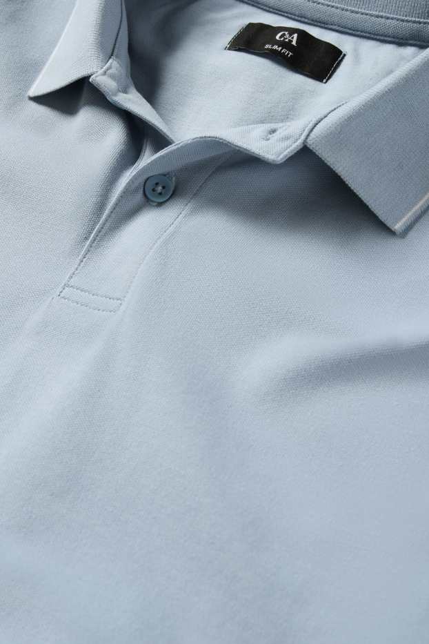 Men - Polo shirt - slim fit - light blue