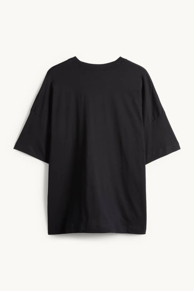 Dames - T-shirt - regular fit - zwart / wit