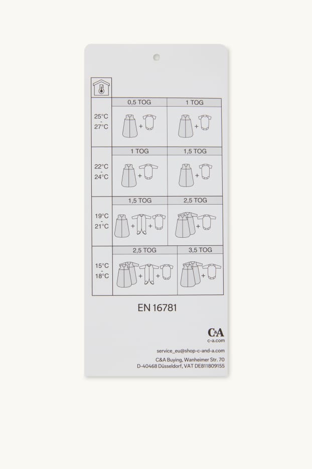 Baby Boys - Wild animals - baby sleeping bag - 18-36 months - white